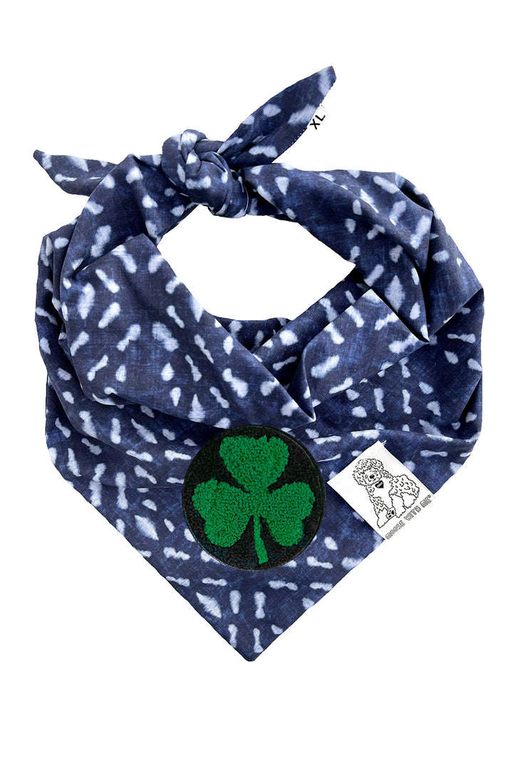 Dog Bandana Indigo - Navy - Customize by adding Interchangeable Velcro Embroidered Patches