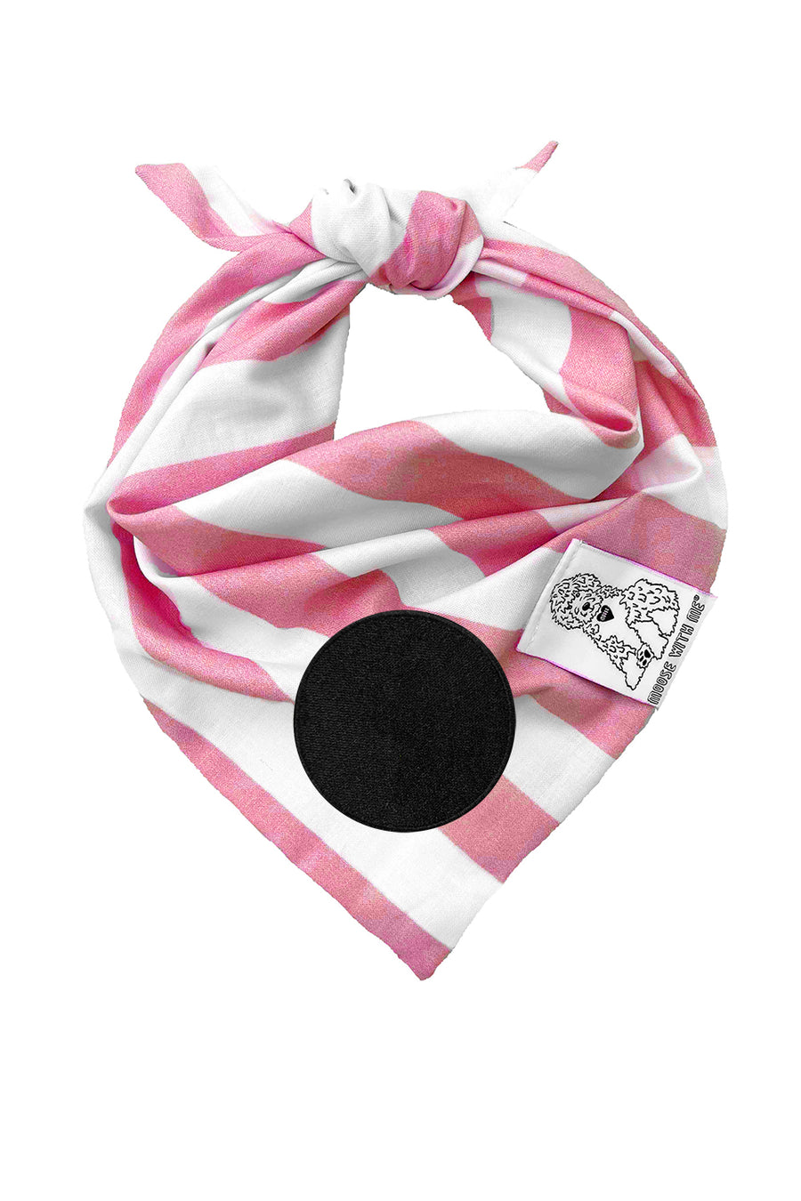 Dog Bandana Stripe - Pink - Customize by adding Interchangeable Velcro Embroidered Patches