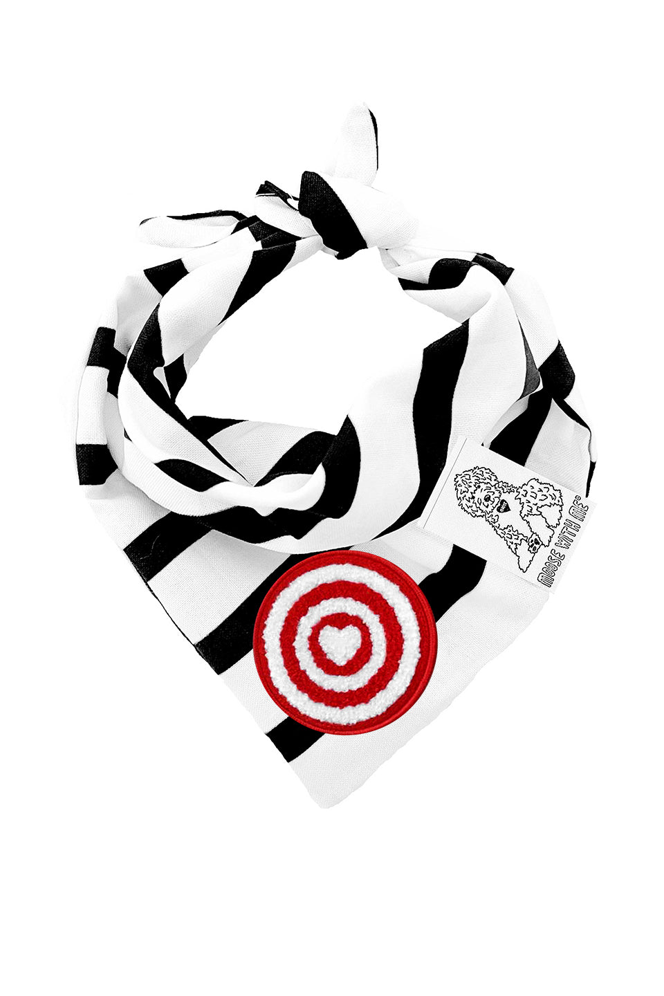 Dog Bandana Pinstripes - Black - Customize by adding Interchangeable Velcro Embroidered Patches