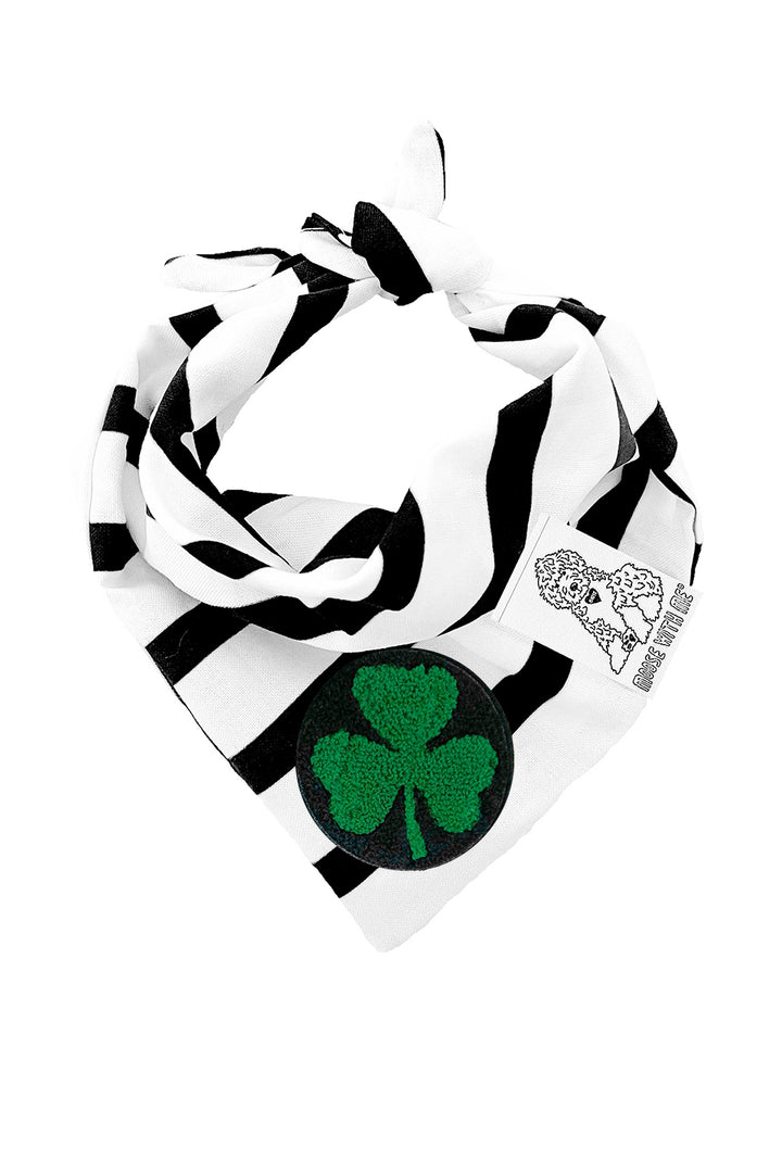 Dog Bandana Pinstripes - Black - Customize by adding Interchangeable Velcro Embroidered Patches
