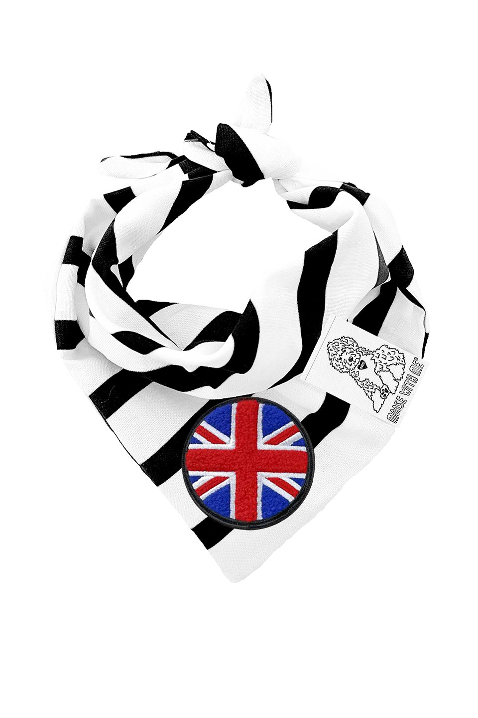 Dog Bandana Pinstripes - Black - Customize by adding Interchangeable Velcro Embroidered Patches