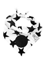 Dog Bandana Stars - Cream - Customize by adding Interchangeable Velcro Embroidered Patches