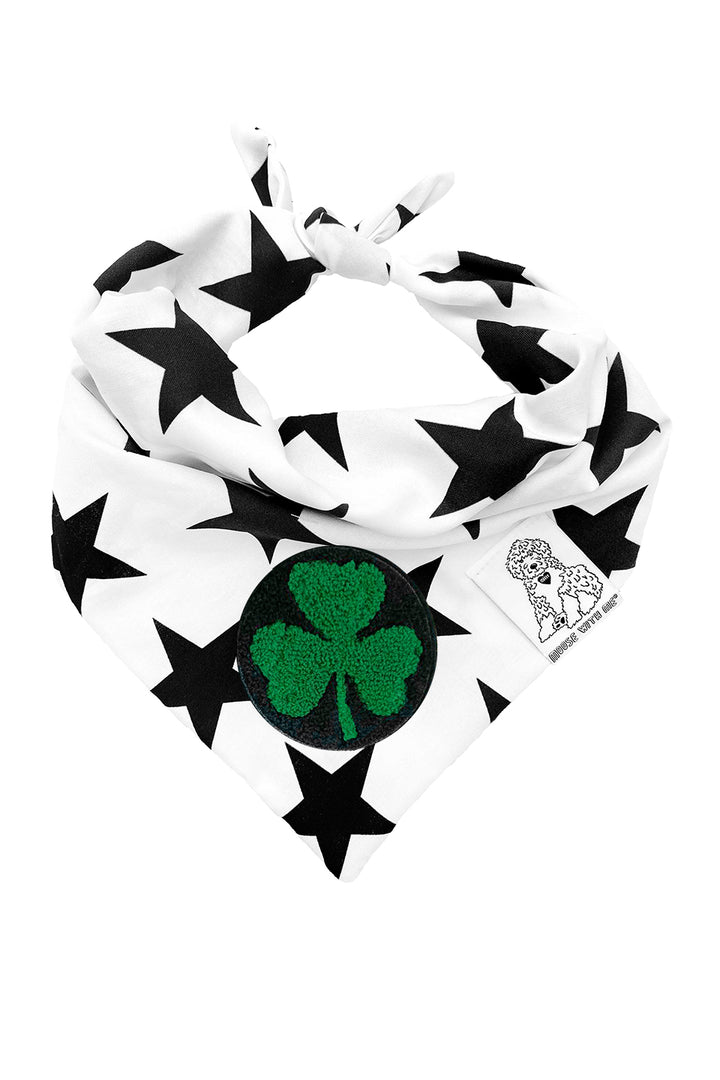 Dog Bandana Stars - Cream - Customize by adding Interchangeable Velcro Embroidered Patches
