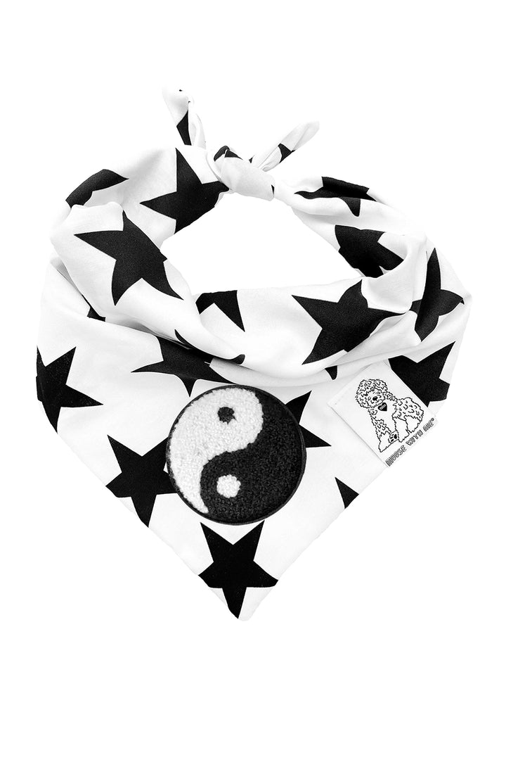 Dog Bandana Stars - Cream - Customize by adding Interchangeable Velcro Embroidered Patches