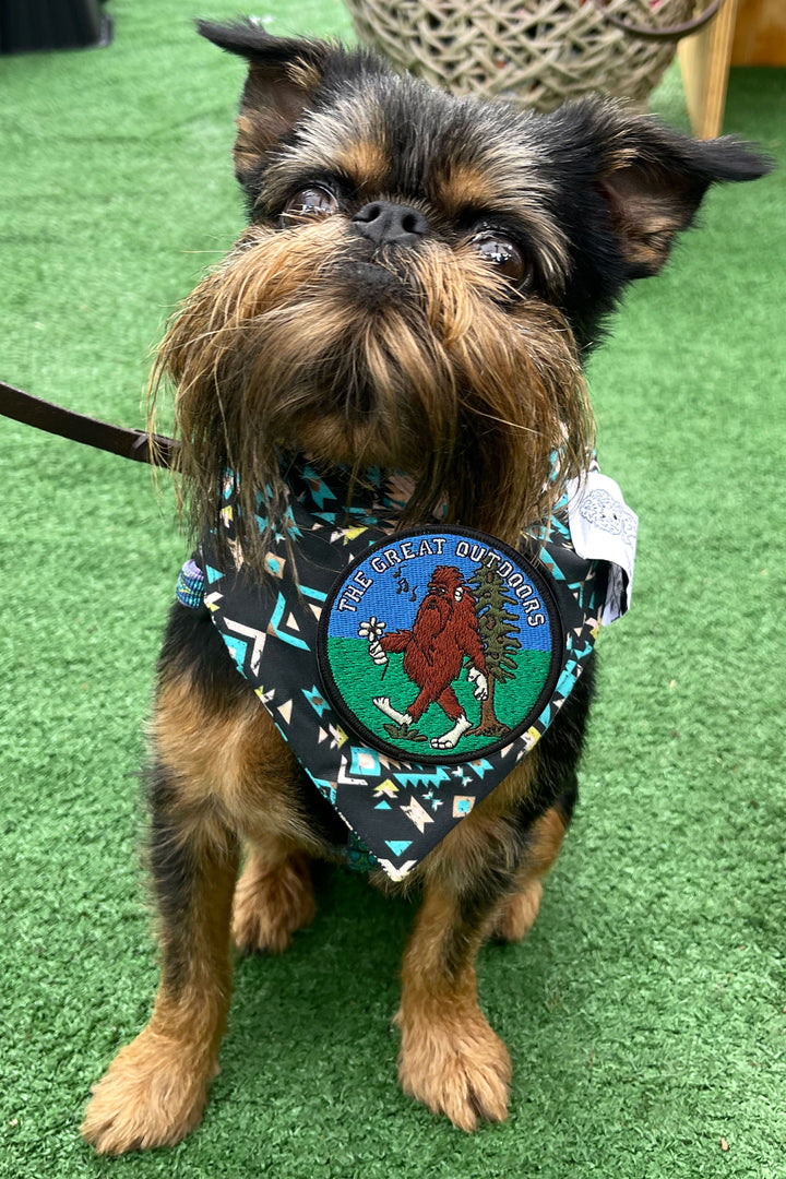 Dog Bandana Navajo - Black - Customize by adding Interchangeable Velcro Embroidered Patches